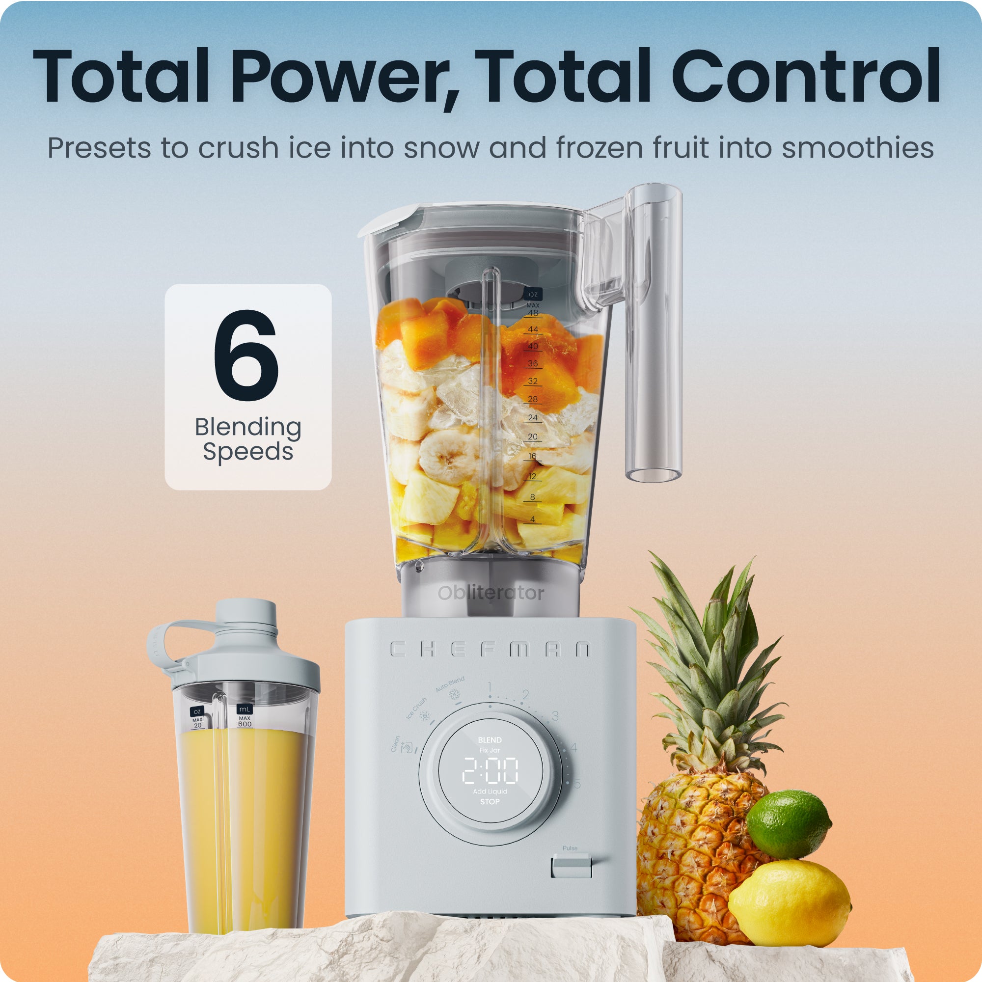 Obliterator 48oz Power Blender + Travel Jar - Concrete