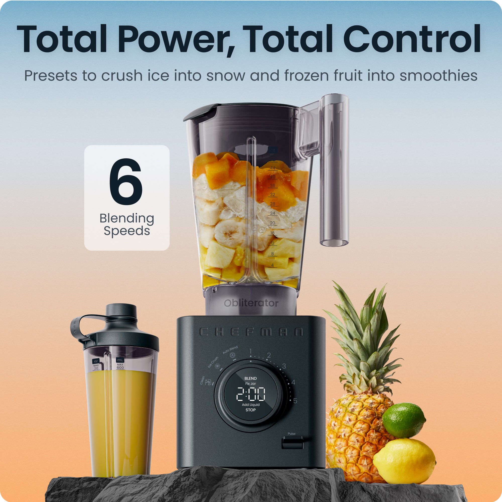 Obliterator 48oz Power Blender + Travel Jar - Midnight