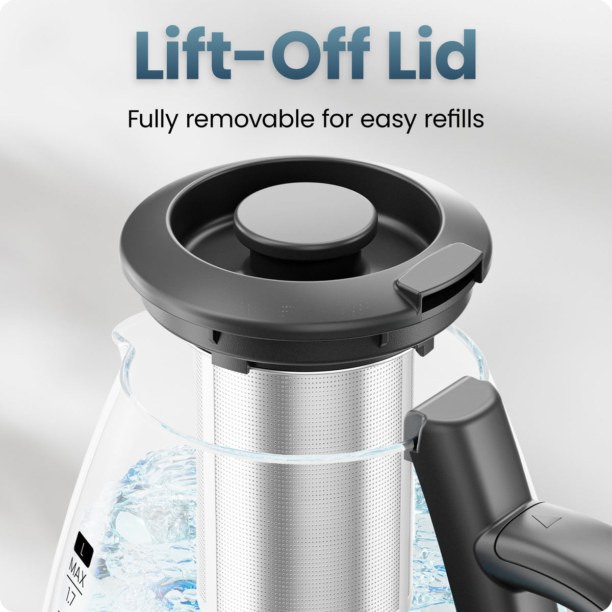 Fast Boil™ 1.7L Electric Glass Kettle w/ Tea Infuser