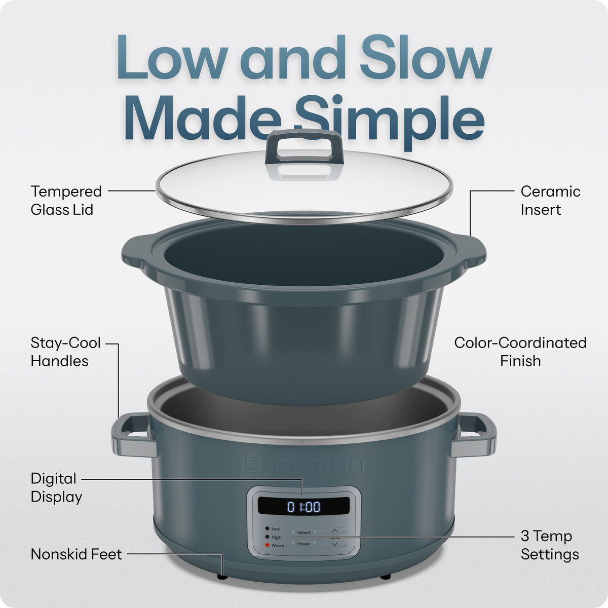 7 Qt. Digital Slow Cooker