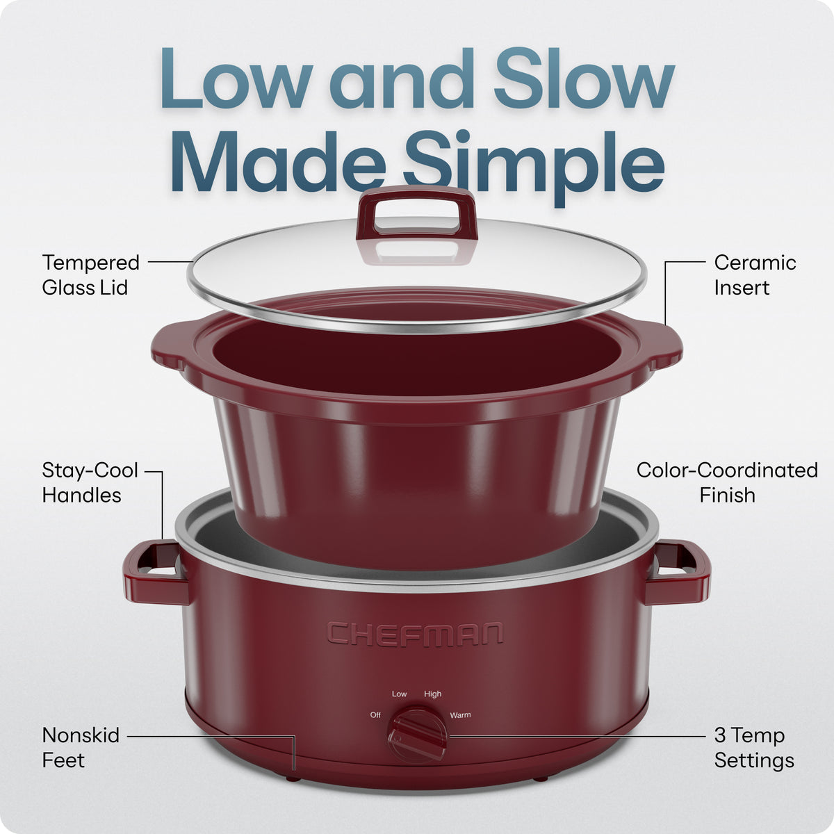 7 Qt. Slow Cooker - Red