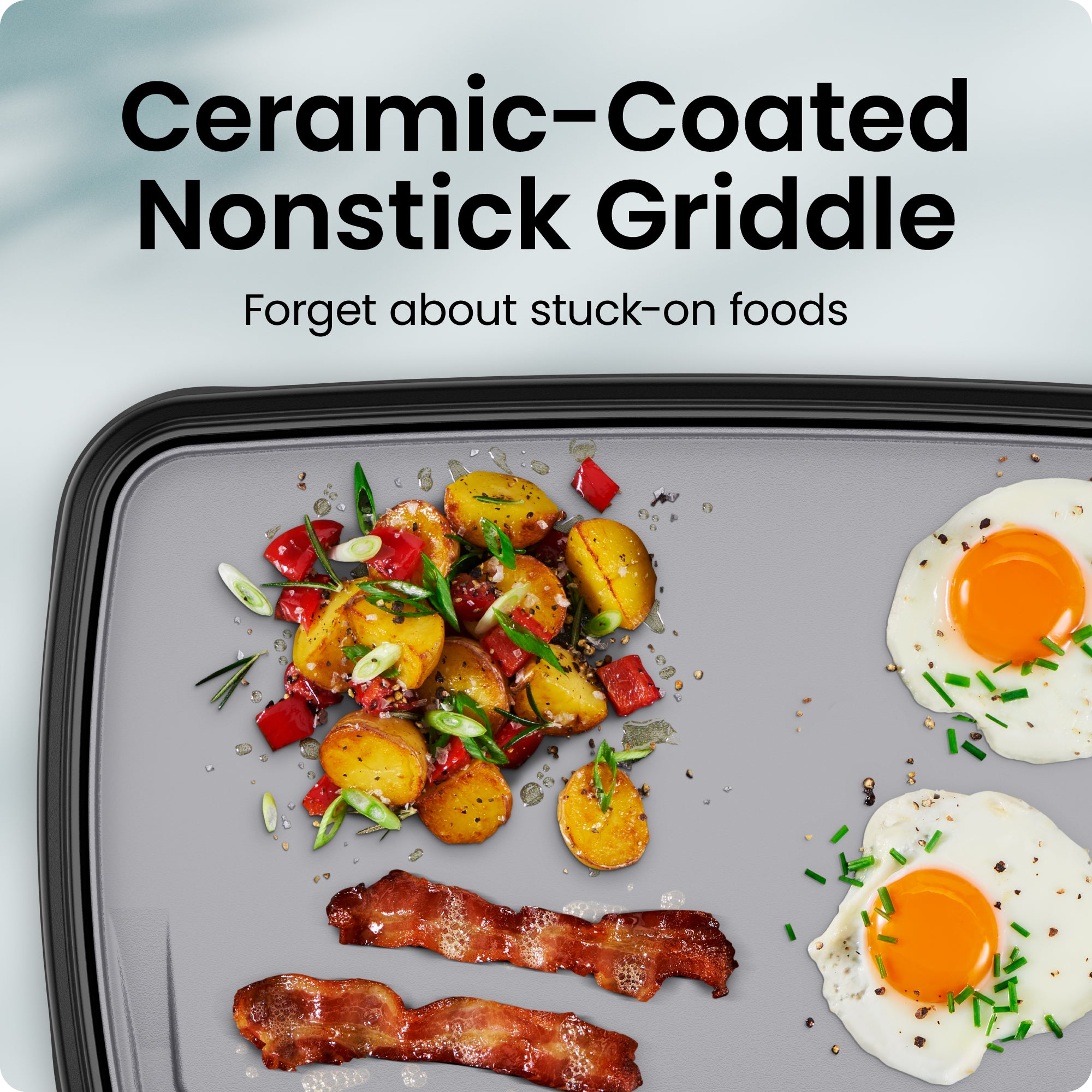 All-Purpose 10" x 16" Nonstick Griddle, Grey