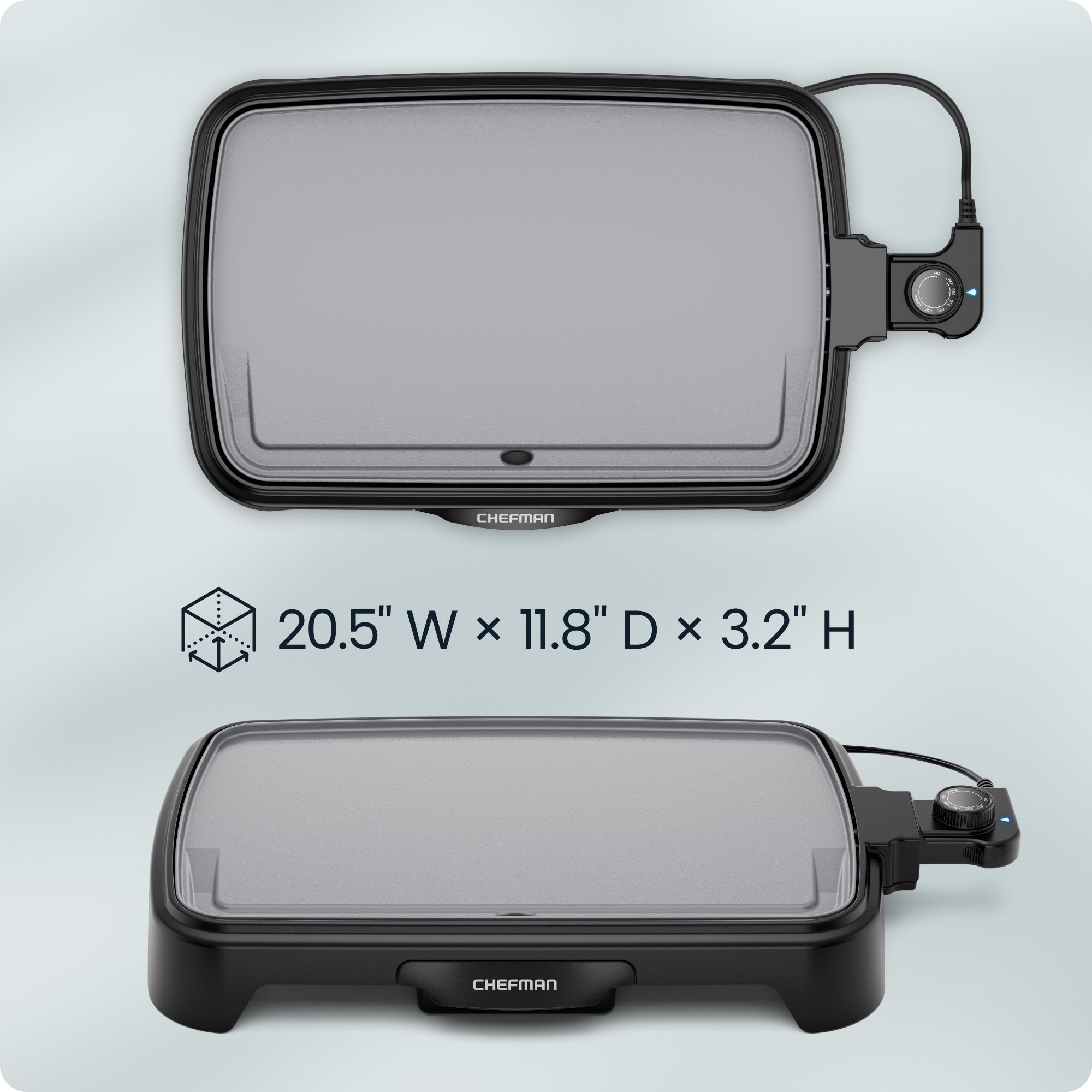 All-Purpose 10" x 16" Nonstick Griddle, Grey