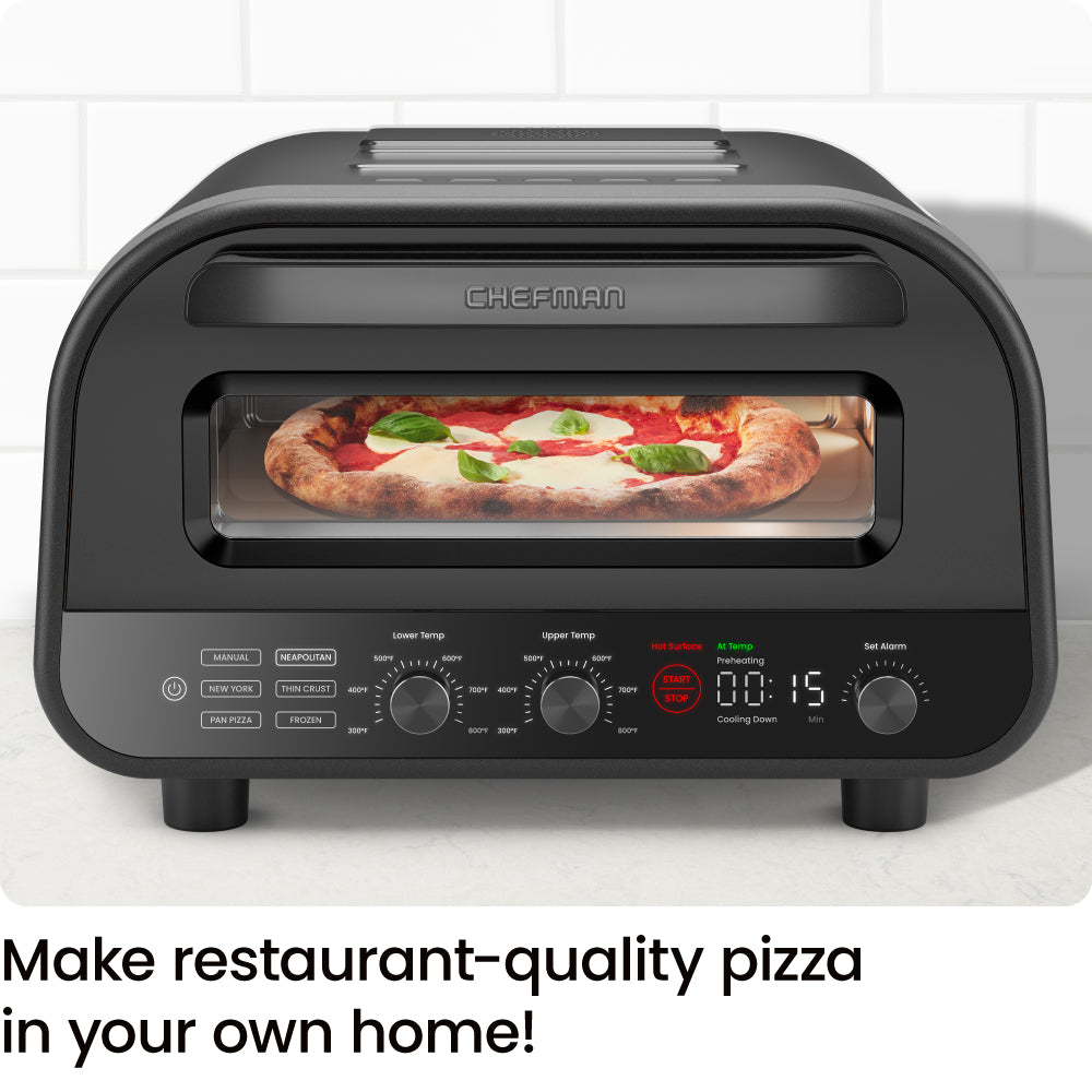 High-Heat Indoor Electric Pizza Oven 800°F (Black)