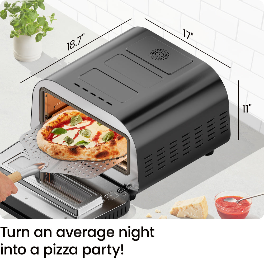 High-Heat Indoor Electric Pizza Oven 800°F (Black)