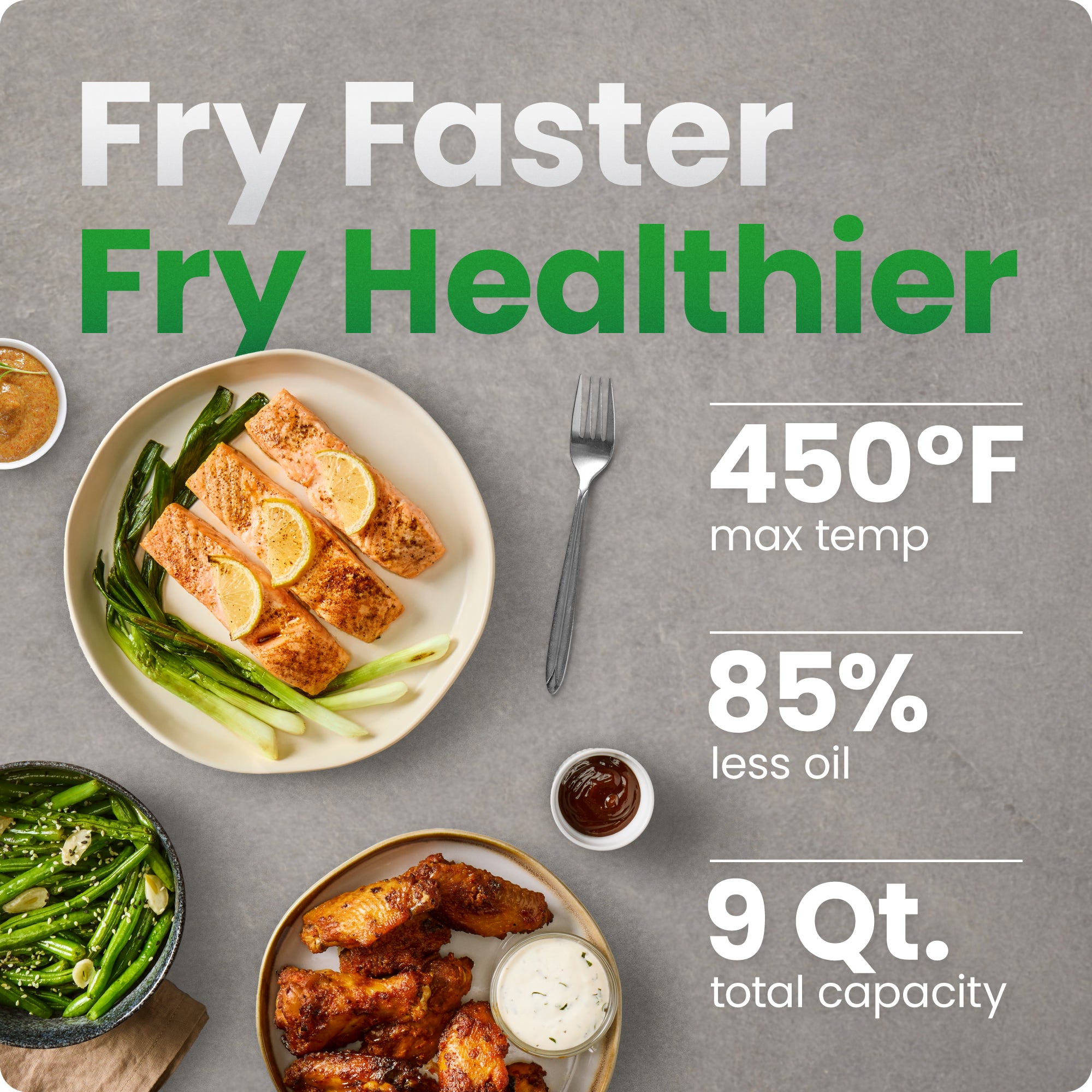 9 Qt. TurboFry Dual Basket Air Fryer with Window
