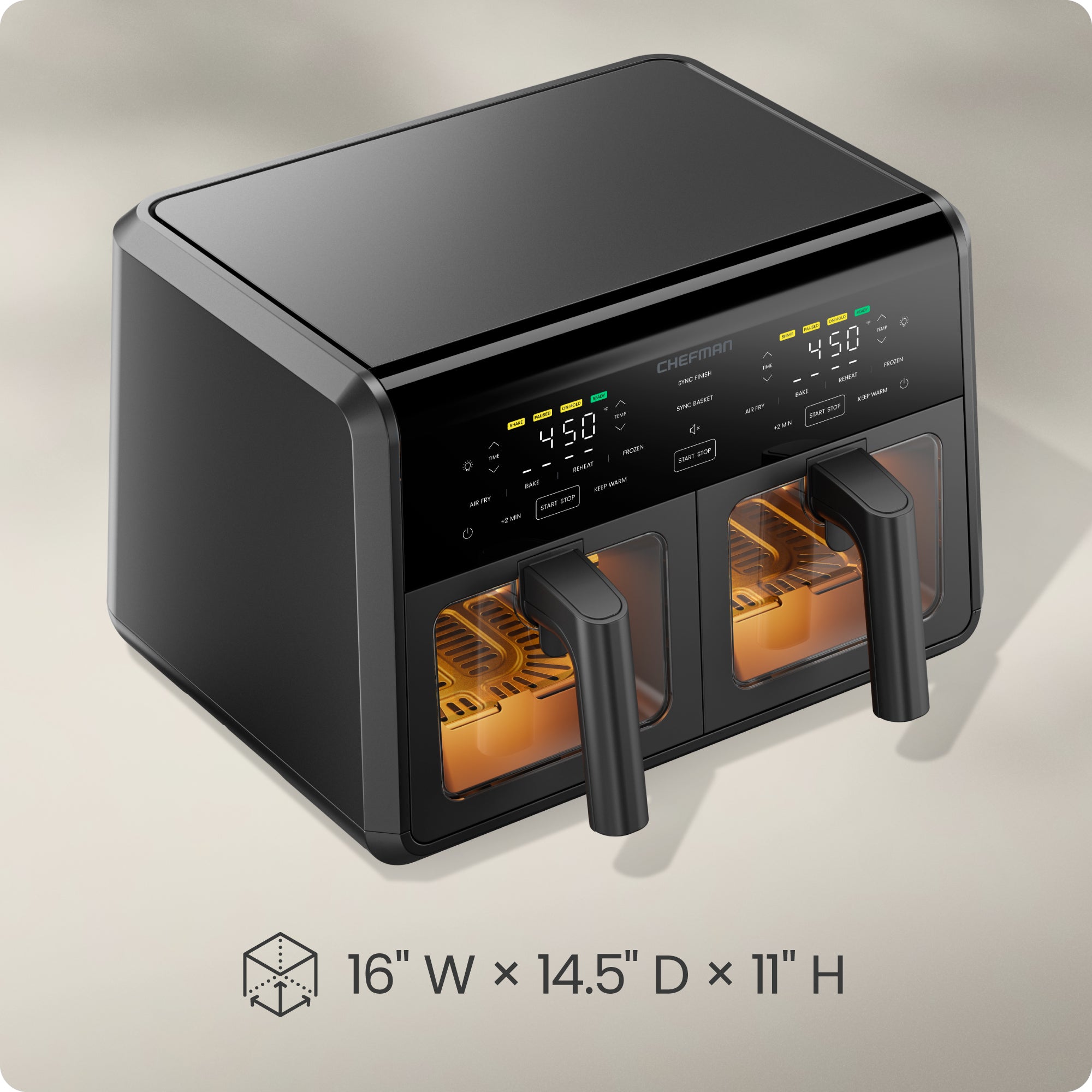 9 Qt. TurboFry Dual Basket Air Fryer with Window
