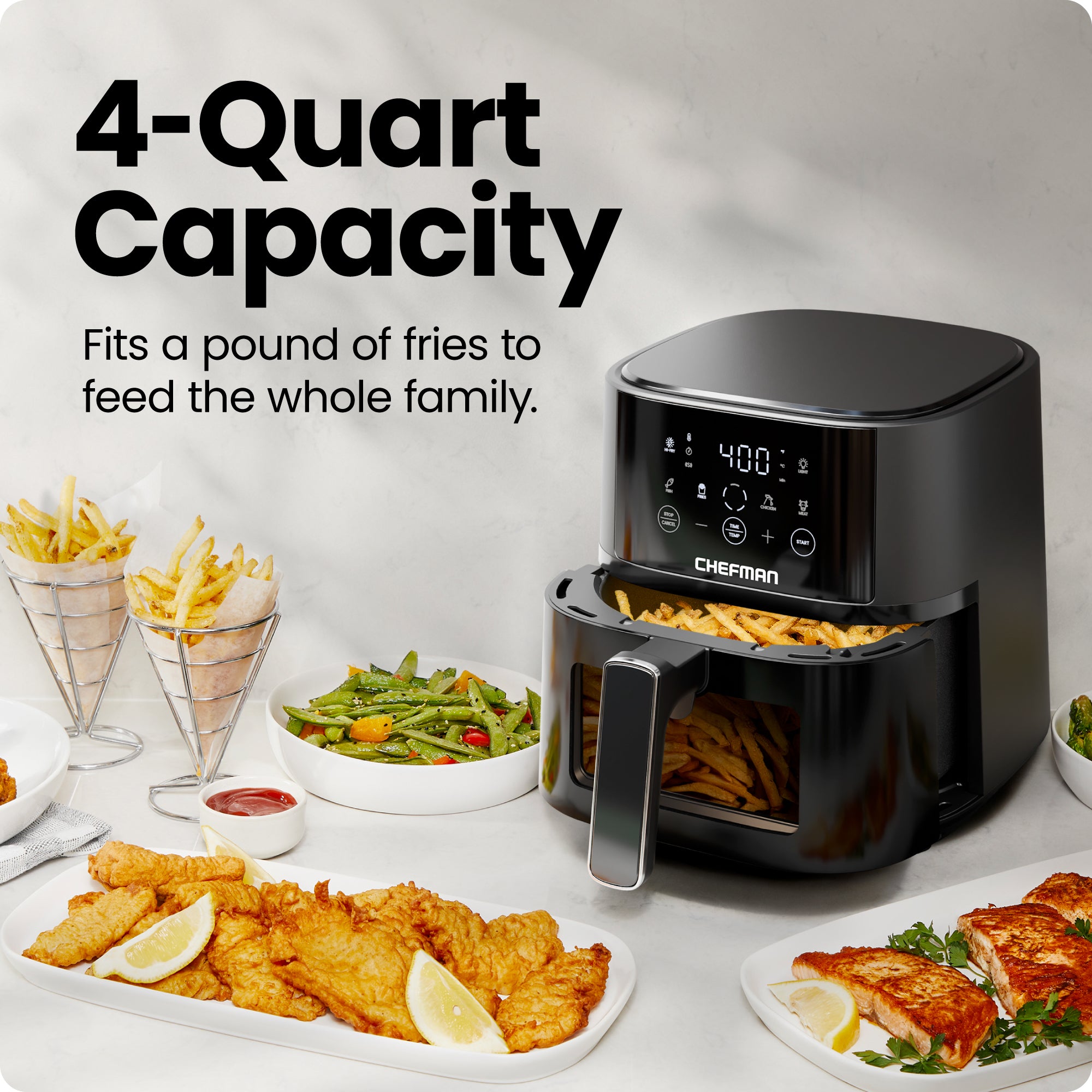TurboFry Touch Easy-View 4-Quart Digital Air Fryer