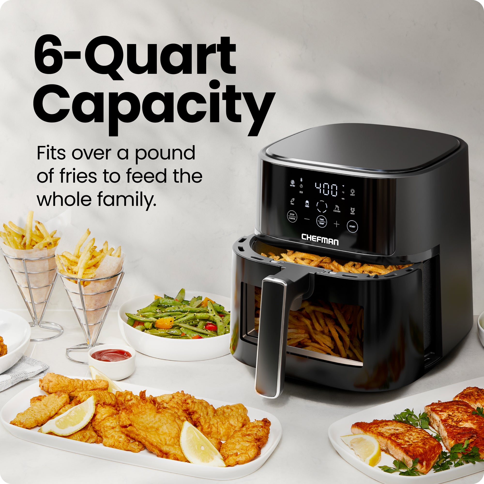 TurboFry Touch Easy-View 6-Quart Digital Air Fryer