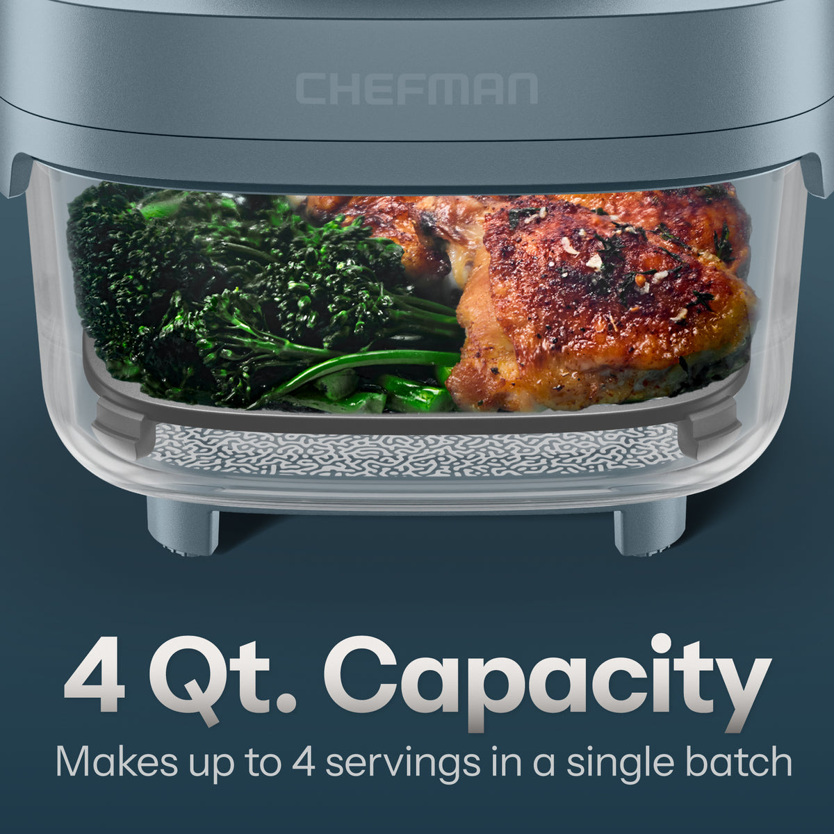 Crisp n' Go 4 Qt. Glass Air Fryer - Lava Slate