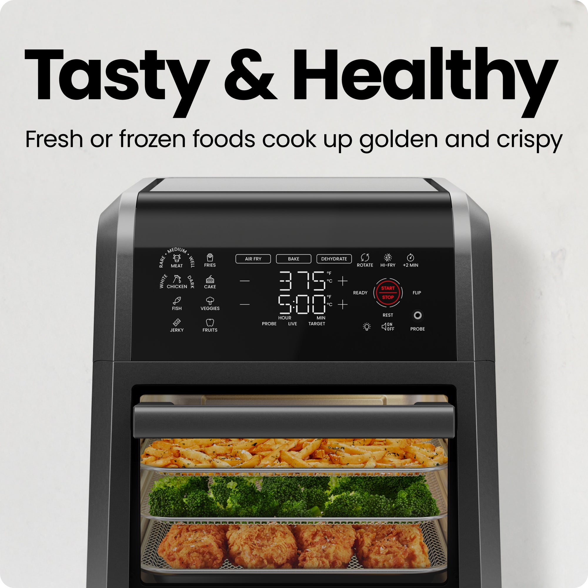 Multifunctional Digital Air Fryer w/ Integrated Smart Thermometer - 12 Quart
