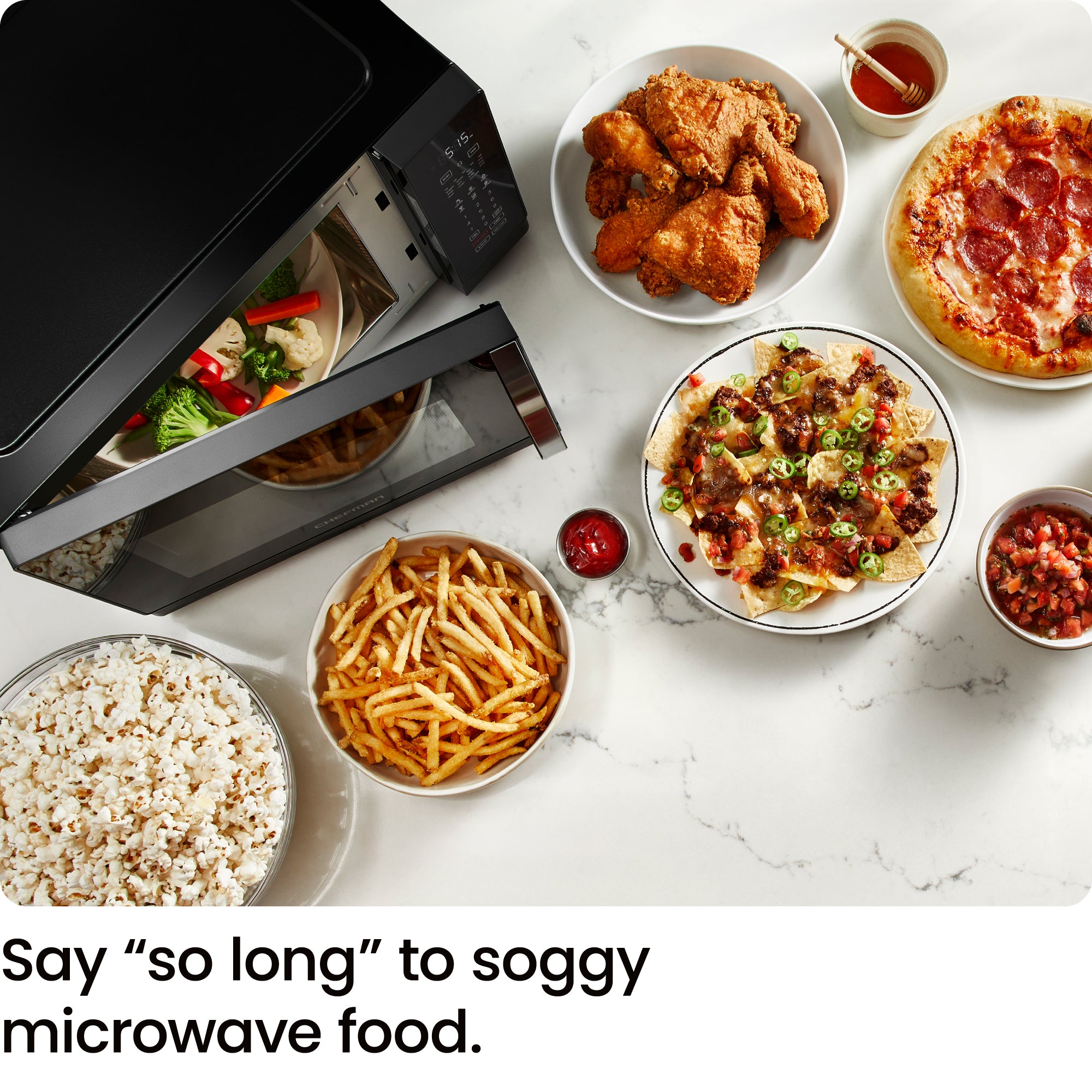Horno microondas digital de encimera MicroCrisp de 8 pies cúbicos