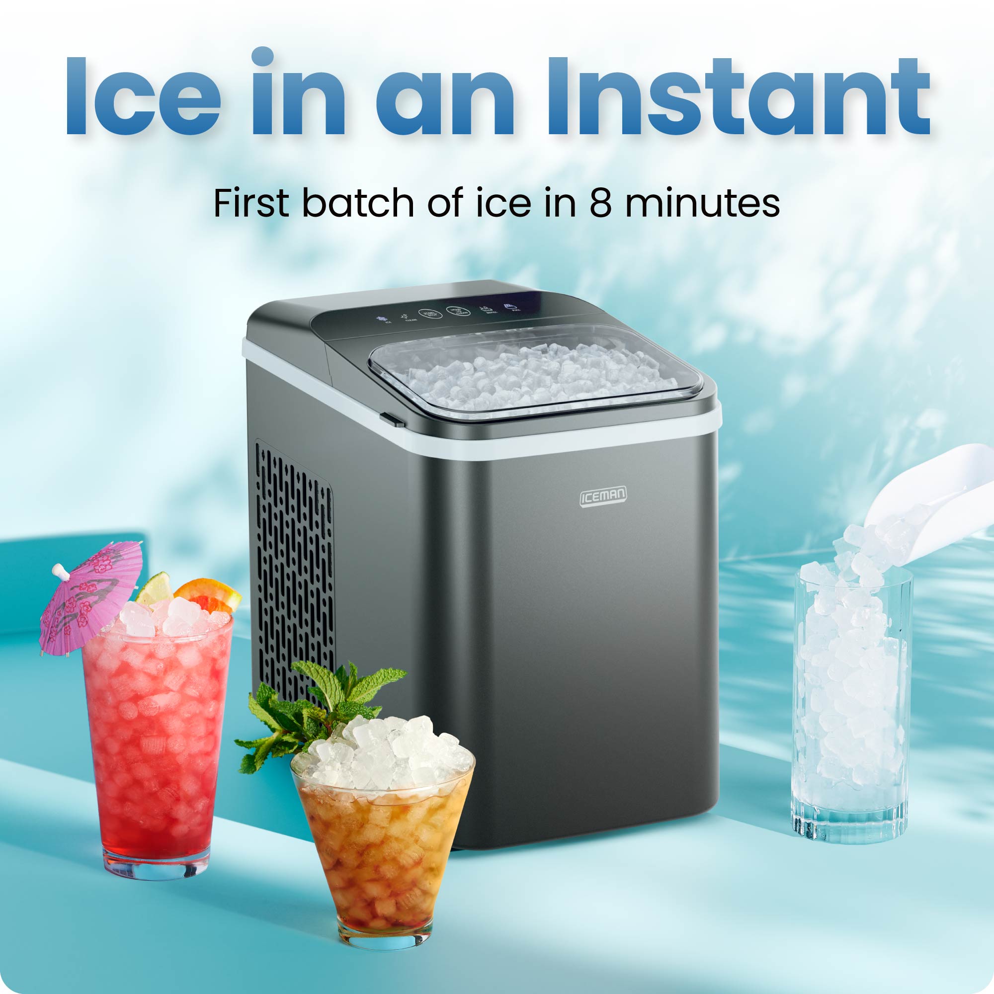 Pebble Compact Countertop Ice Maker by Iceman®