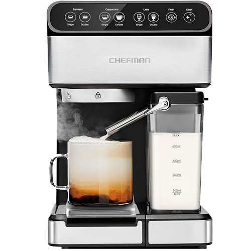 Chefman 6-in-1 Stainless Steel 15-Bar Pump Espresso Machine