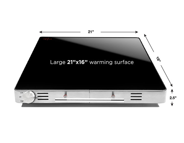 Family Size Glasstop Warming Tray