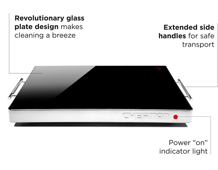 Family Size Glasstop Warming Tray