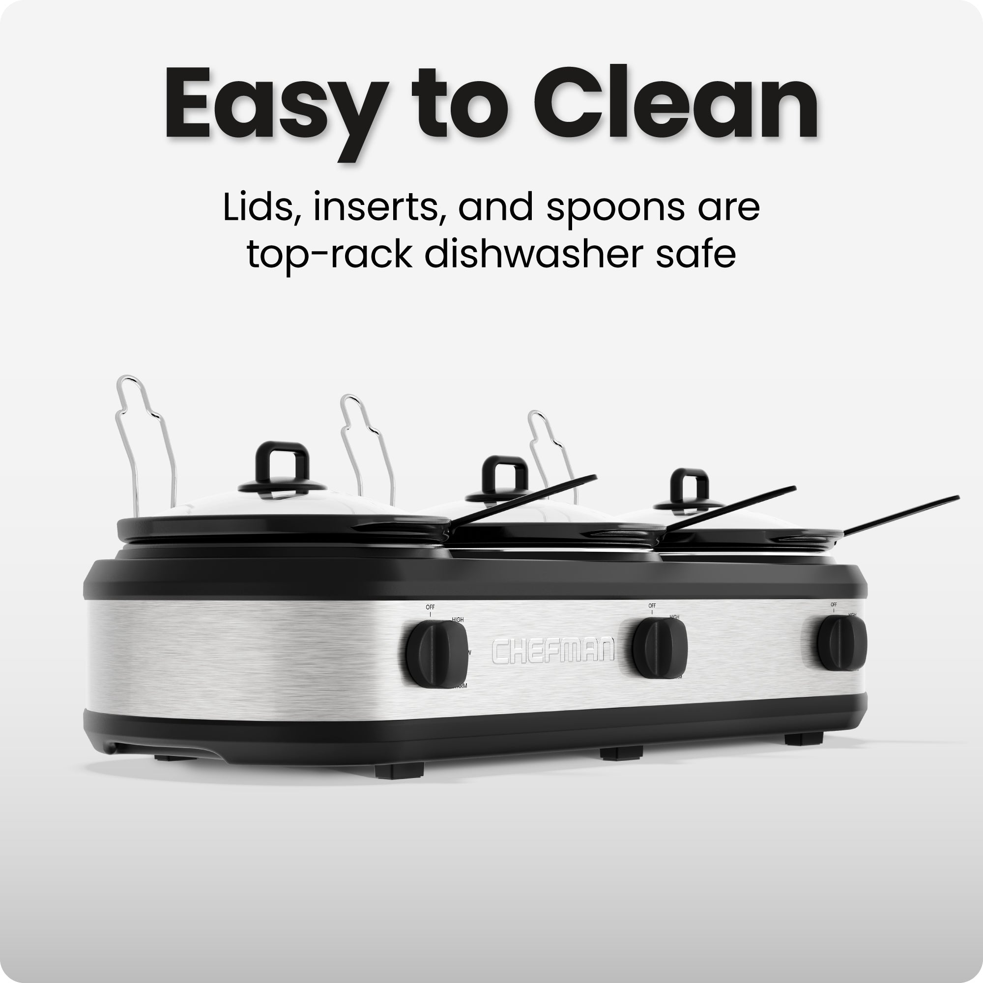 Stainless Steel Triple Slow Cooker & Buffet Server