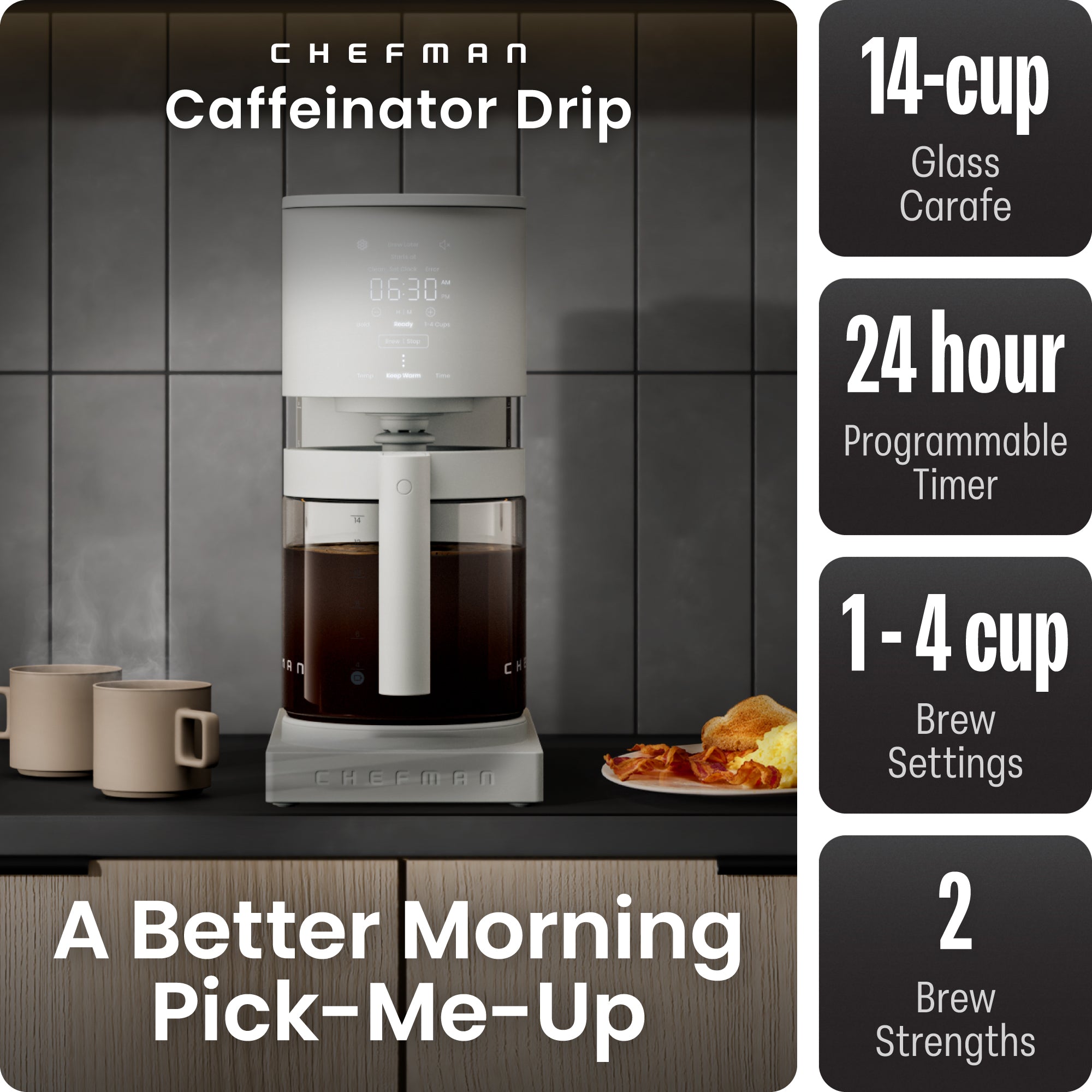 Caffeinator 14-Cup Programmable Coffee Maker - Concrete