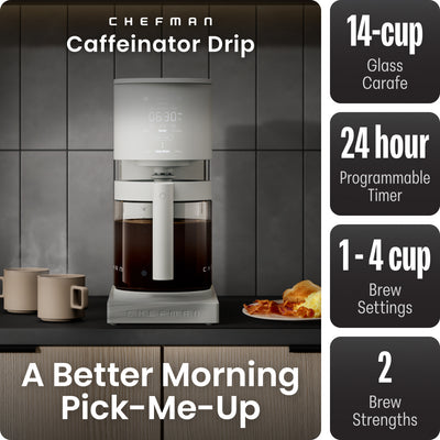 Caffeinator® 14-Cup Programmable Coffee Maker - Concrete