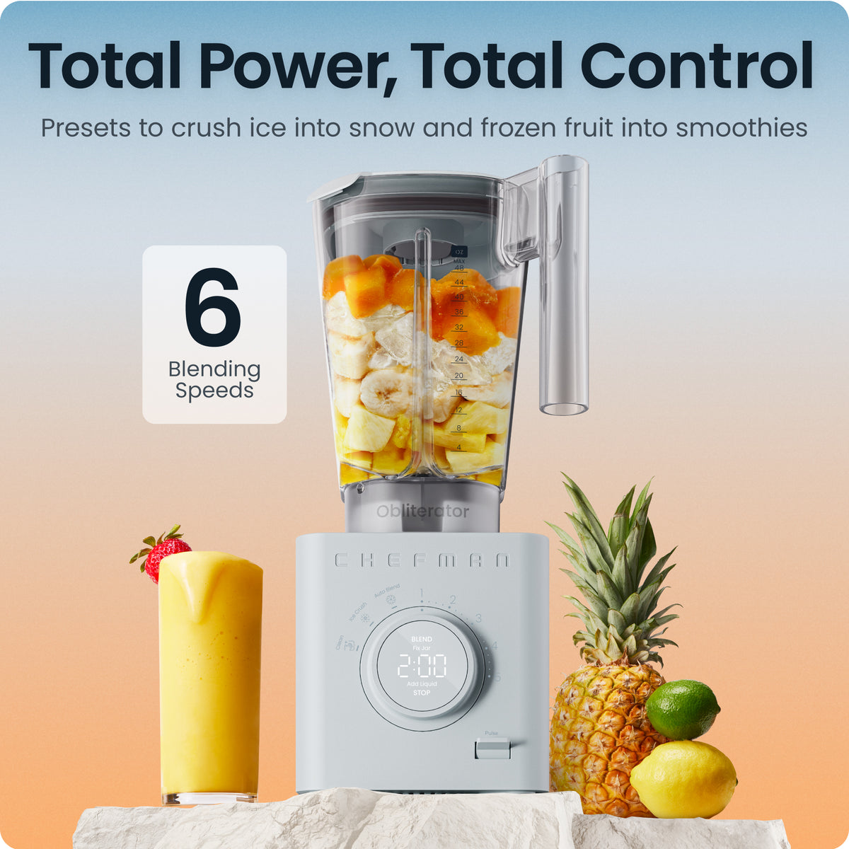 Chefman Obliterator 48oz Power Blender - Concrete