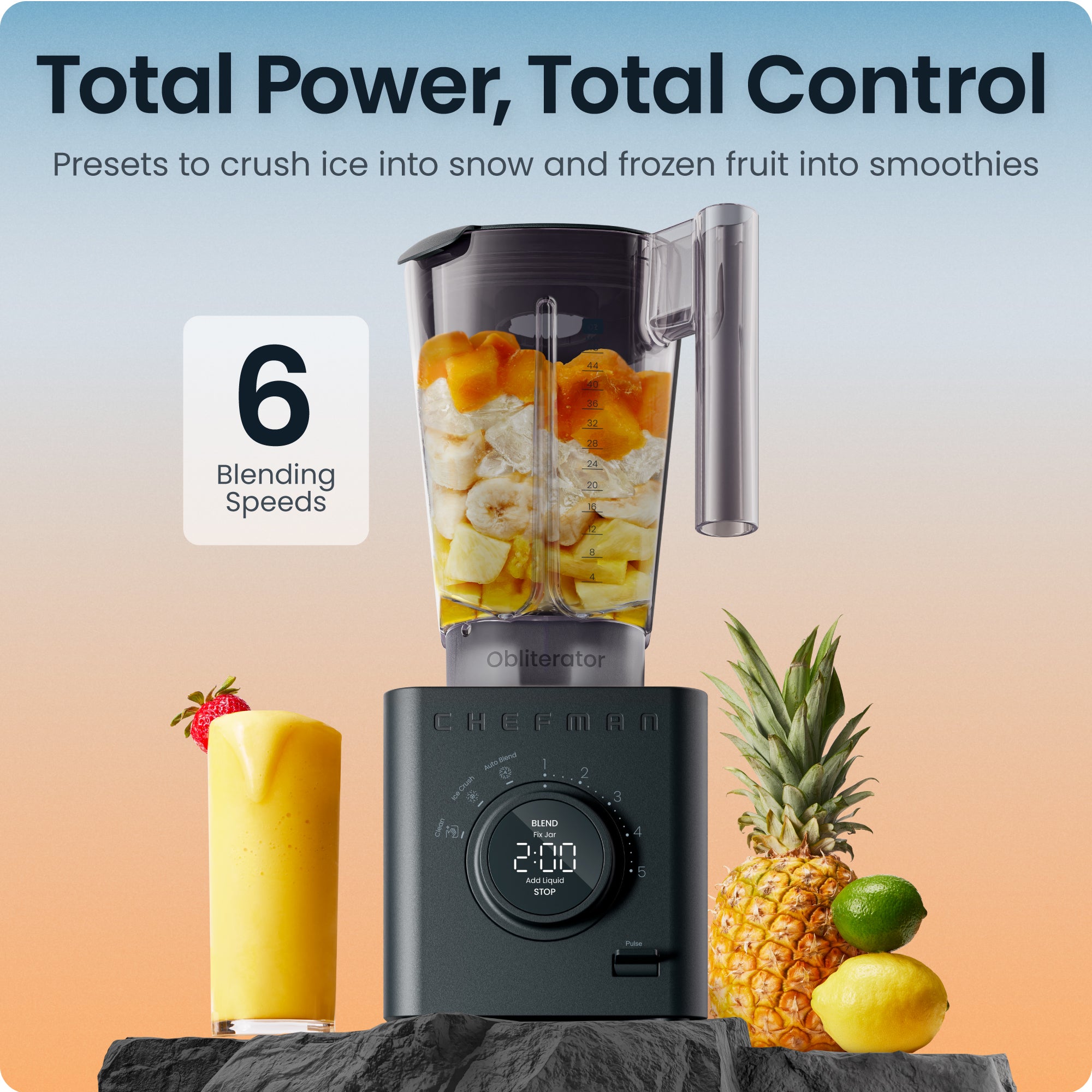 Chefman Obliterator 48oz Power Blender - Midnight