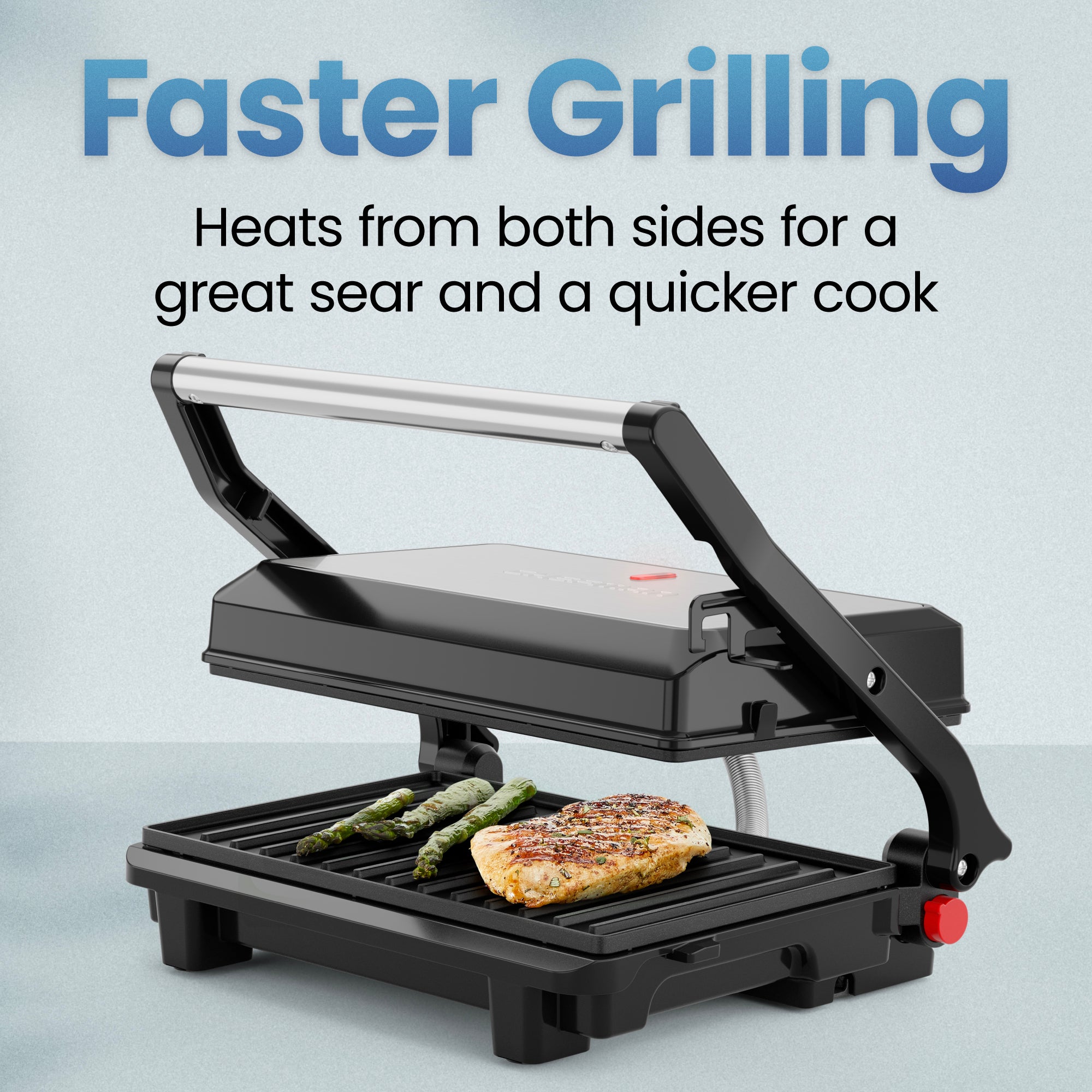 Panini Press + 180° Indoor Grill - Black