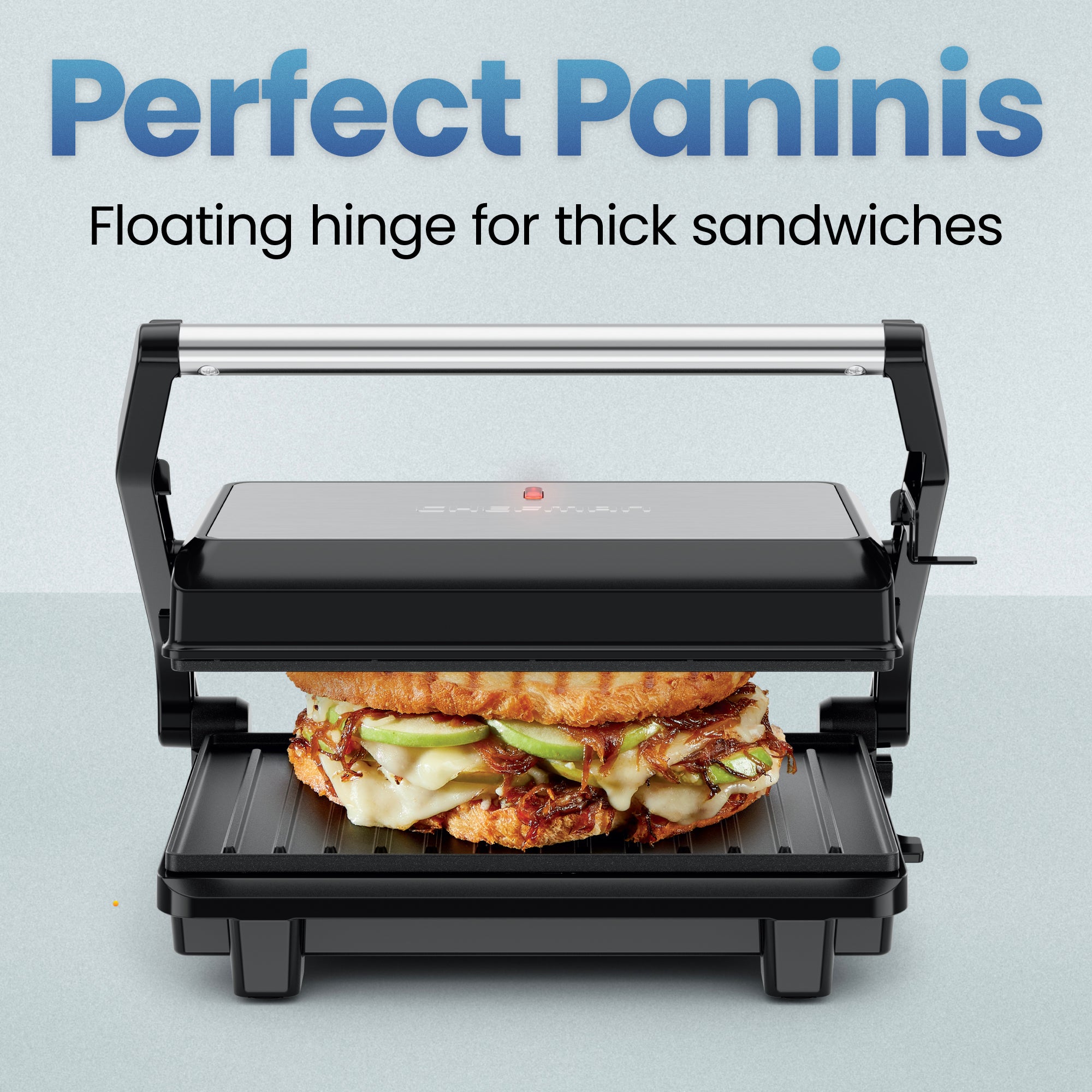 Panini Press + 180° Indoor Grill - Black