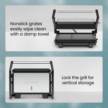 Panini Press + 180° Indoor Grill - Black