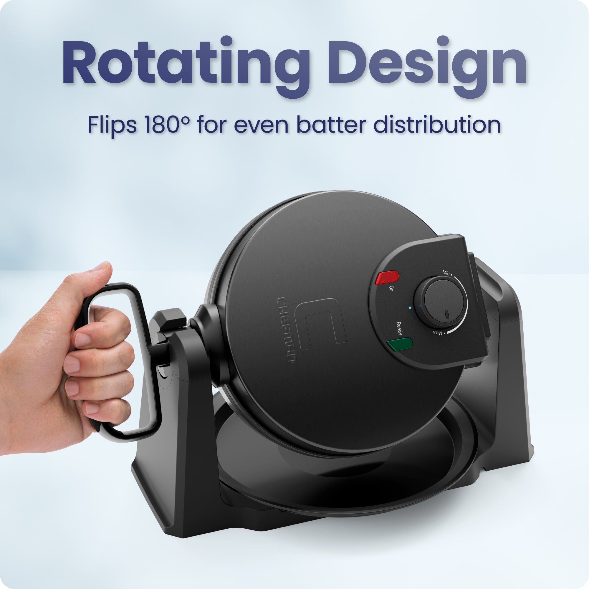 Rotating Belgian Waffle Maker - Black