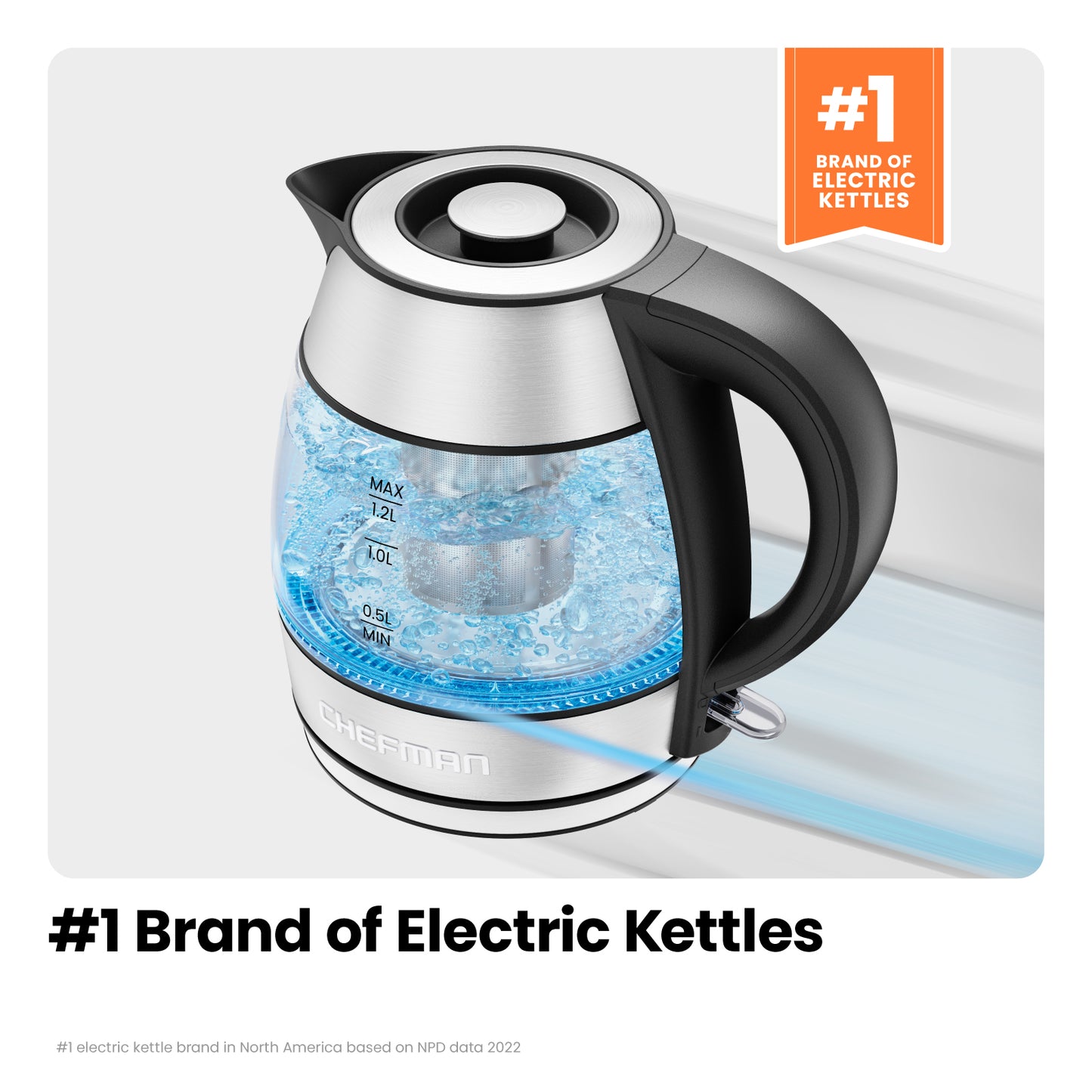 Fast-Boil 1.2L Electric Kettle with Tea Infuser