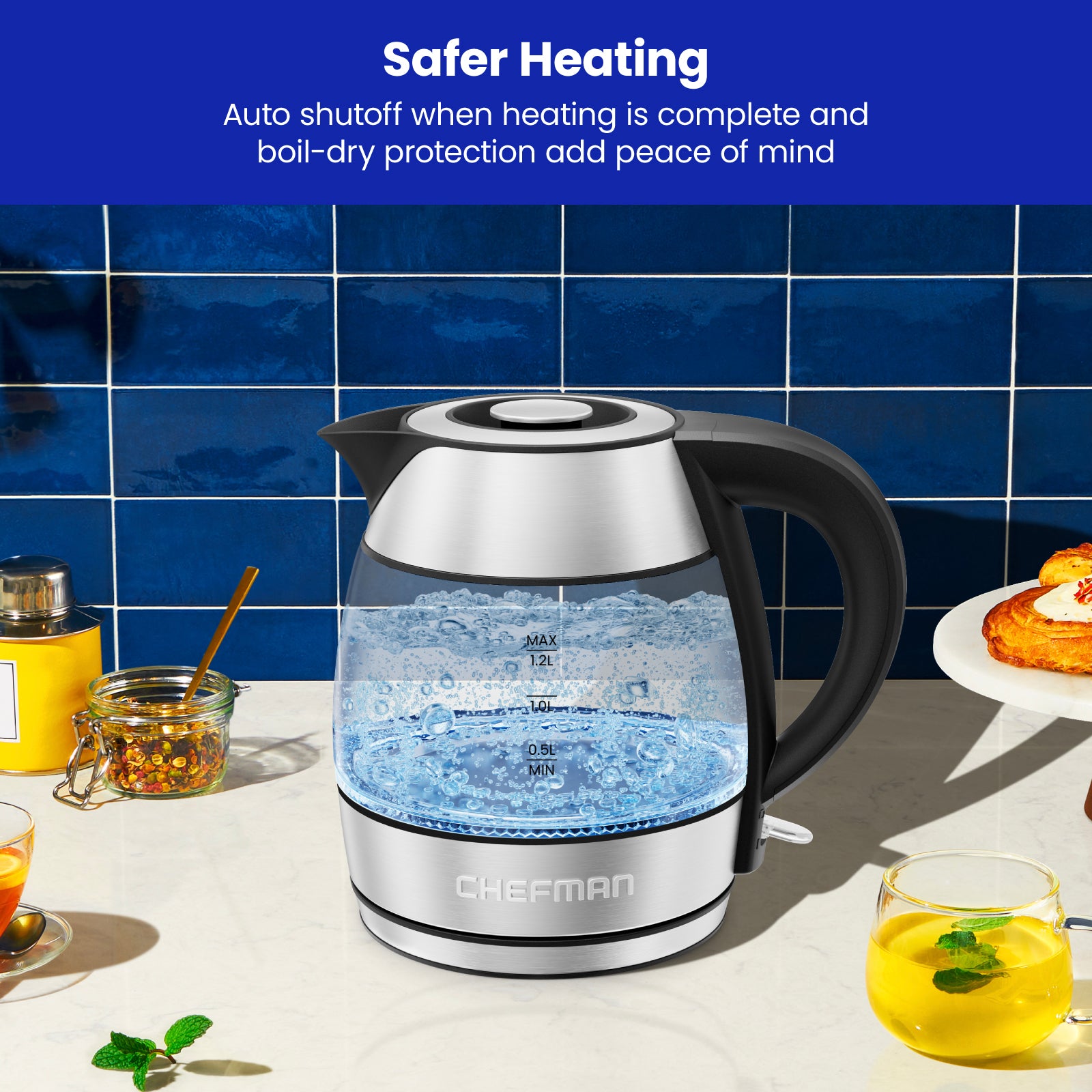 1.2L Electric Tea Kettle with Removable Lid