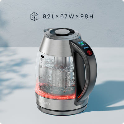 Chefman® 1.7L Dual-Glass Electric Kettle with Tea Infuser & Adjustable Temperature