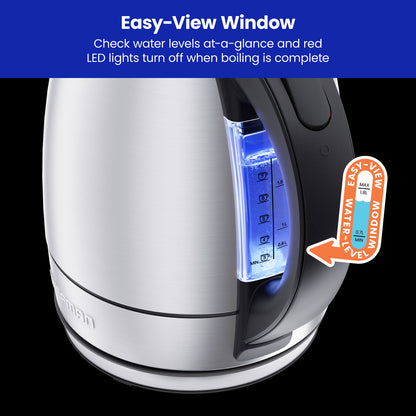 Easy-View Electric Kettle with Auto Shutoff