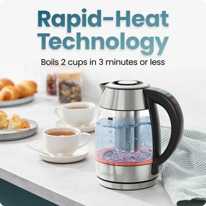 Custom-Temp 1.8L Electric Kettle w/ Temperature Control, Keep Hot Function