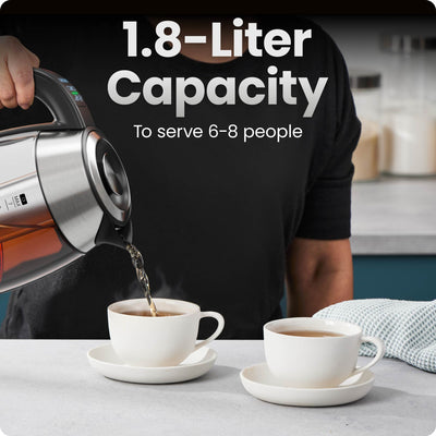 Custom-Temp 1.8L Electric Kettle w/ Temperature Control, Keep Hot Function