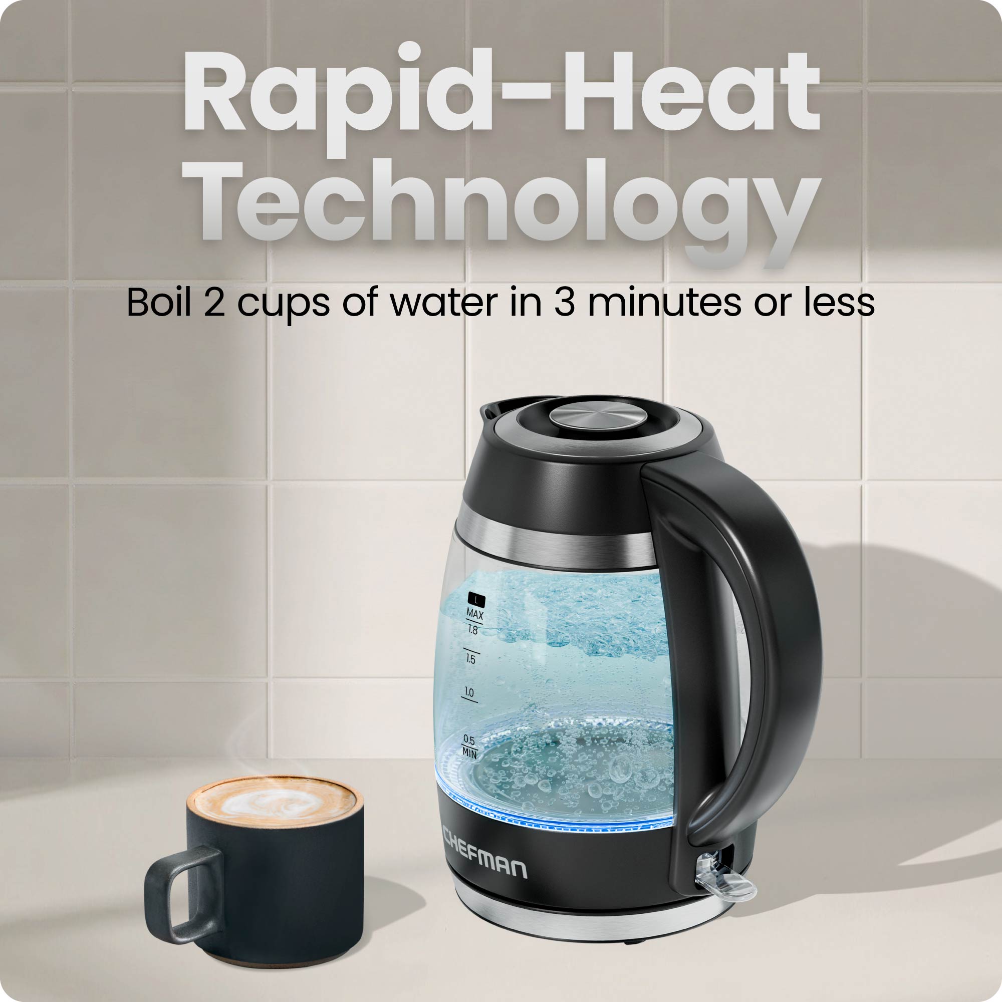 Fast-Boil 1.8L Electric Kettle w/ Tea Infuser