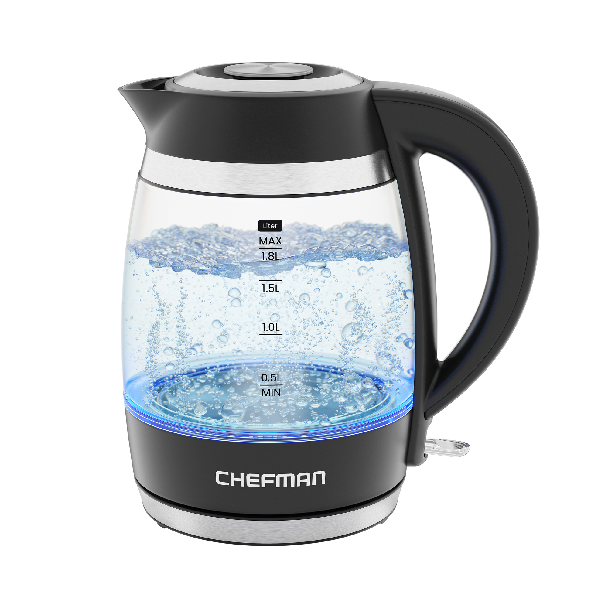 Chefman 1.7 Liter Electric Glass Tea Kettle Fast Hot Water Boiler