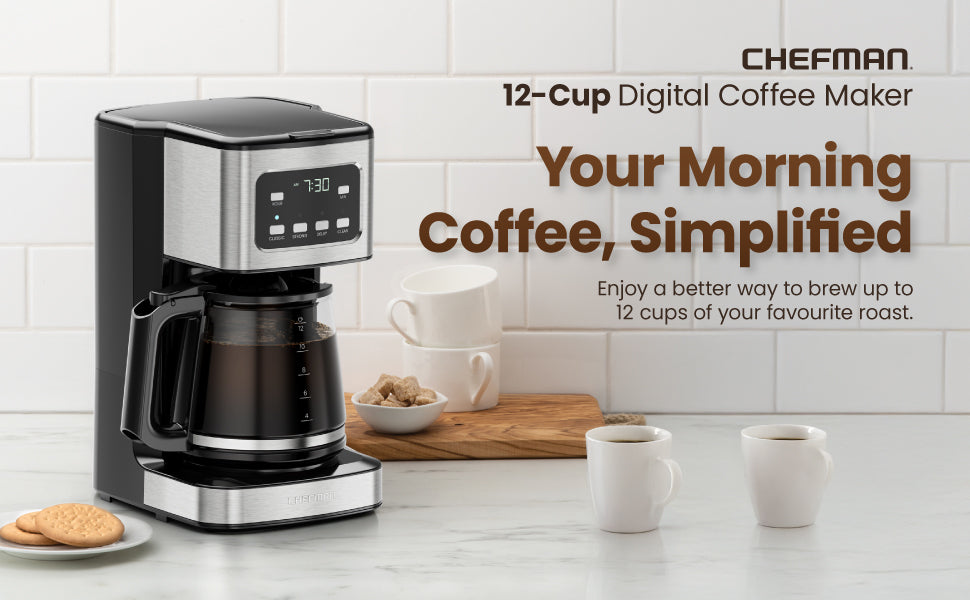 12-Cup Programmable Digital Coffee Maker – Chefman