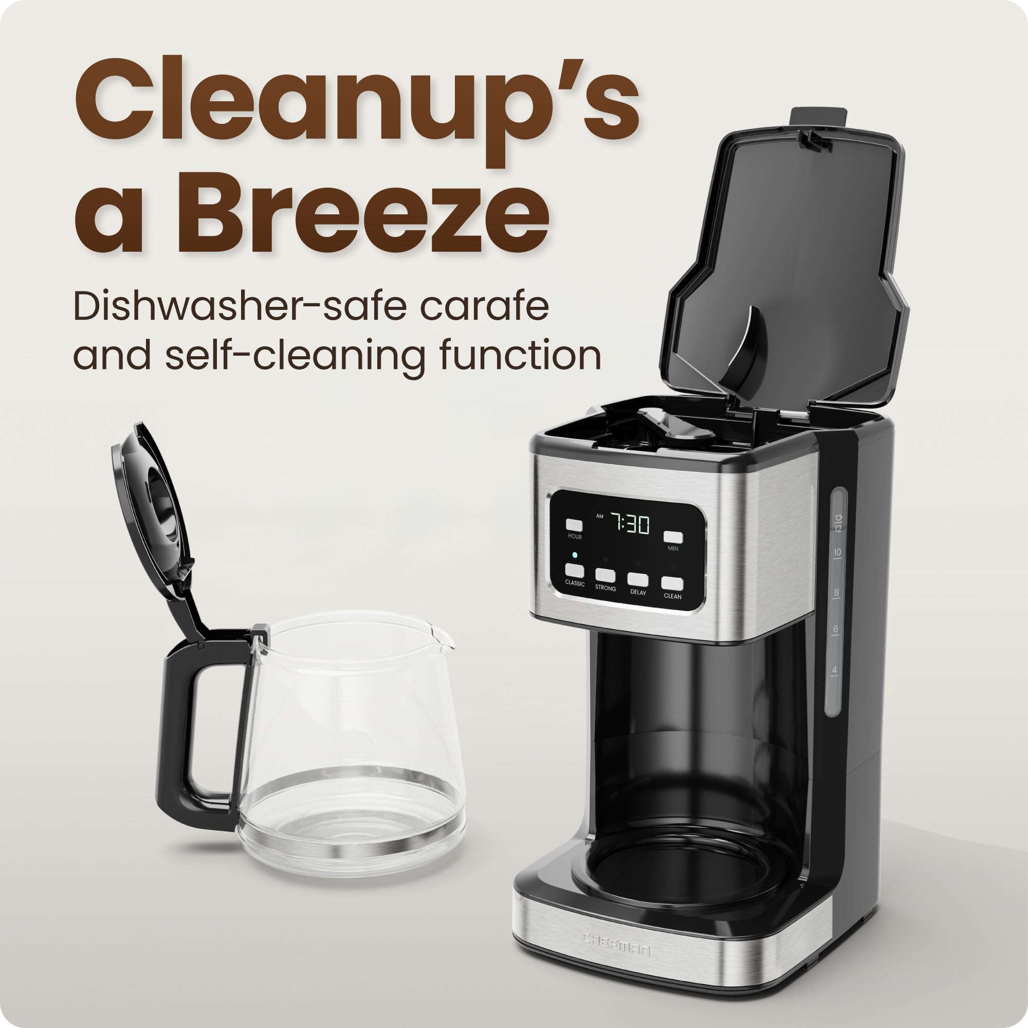 12-Cup Programmable Digital Coffee Maker – Chefman