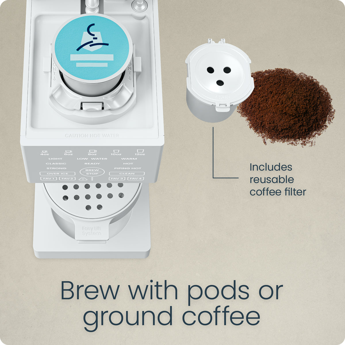 Caffeinator Single-Serve Coffee Maker - Concrete – Chefman