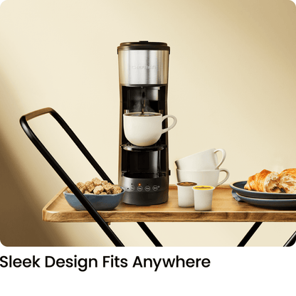 Single Serve Coffee Maker: K-Cup/Ground Compatible, 6-12oz Cup, 40oz Reservoir