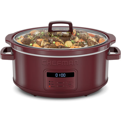 7 Qt. Digital Slow Cooker - Red
