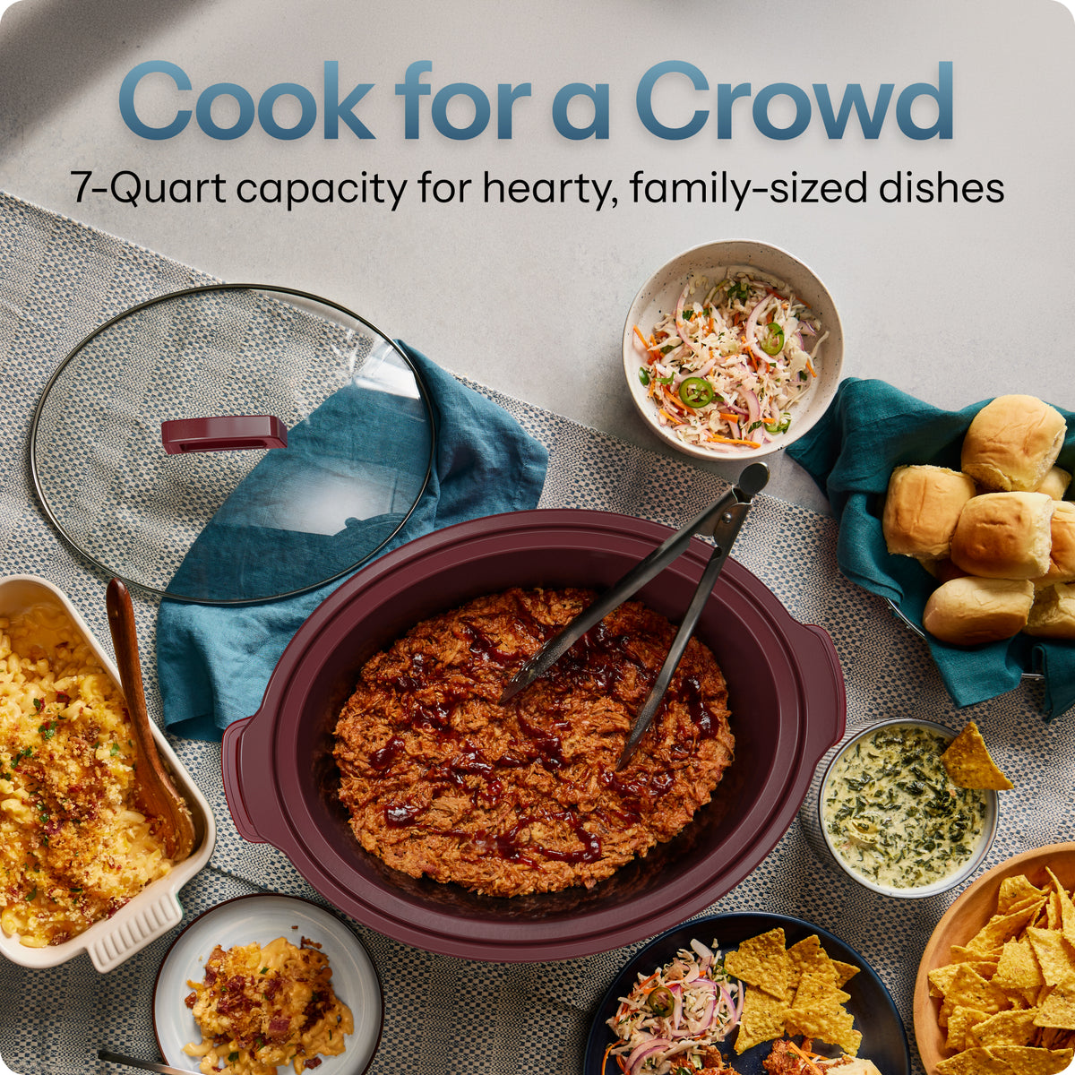 7 Qt. Digital Slow Cooker - Red
