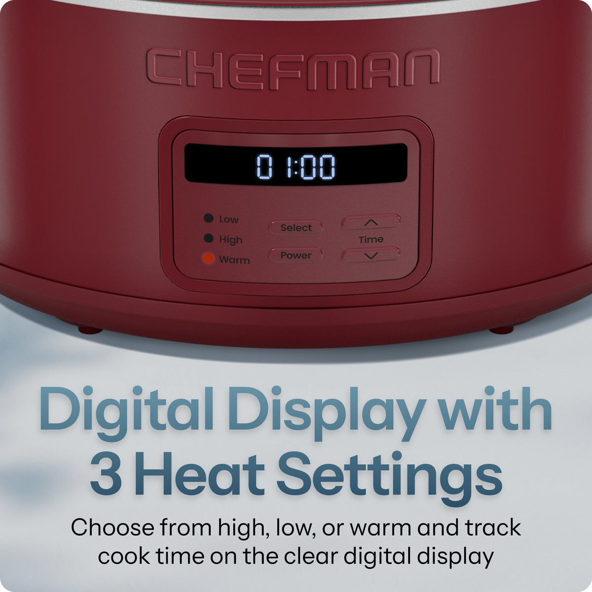 7 Qt. Digital Slow Cooker - Red