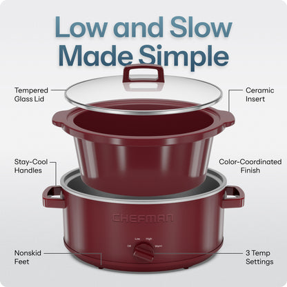 7 Qt. Slow Cooker - Red