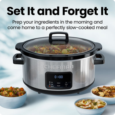 7 Quart Digital Stainless Steel Slow Cooker