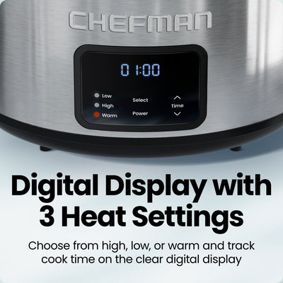 7 Quart Digital Stainless Steel Slow Cooker