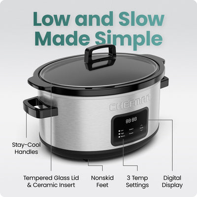 7 Quart Digital Stainless Steel Slow Cooker