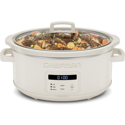 7 Qt. Digital Slow Cooker - White