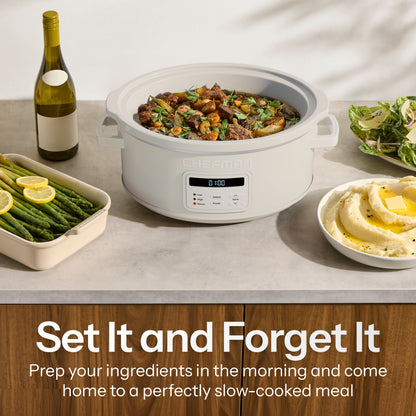 7 Qt. Digital Slow Cooker - White